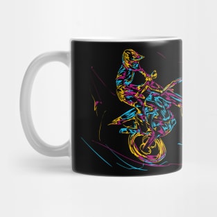 abstract motocross rider colorful Mug